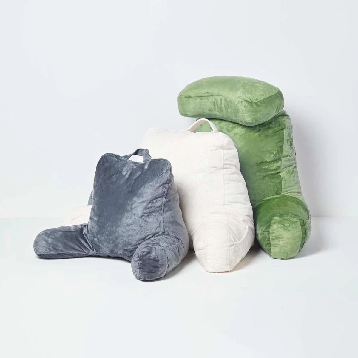 Green Reading Pillow Memory Foam Filling & Velvet Cover, Standard - Image 6