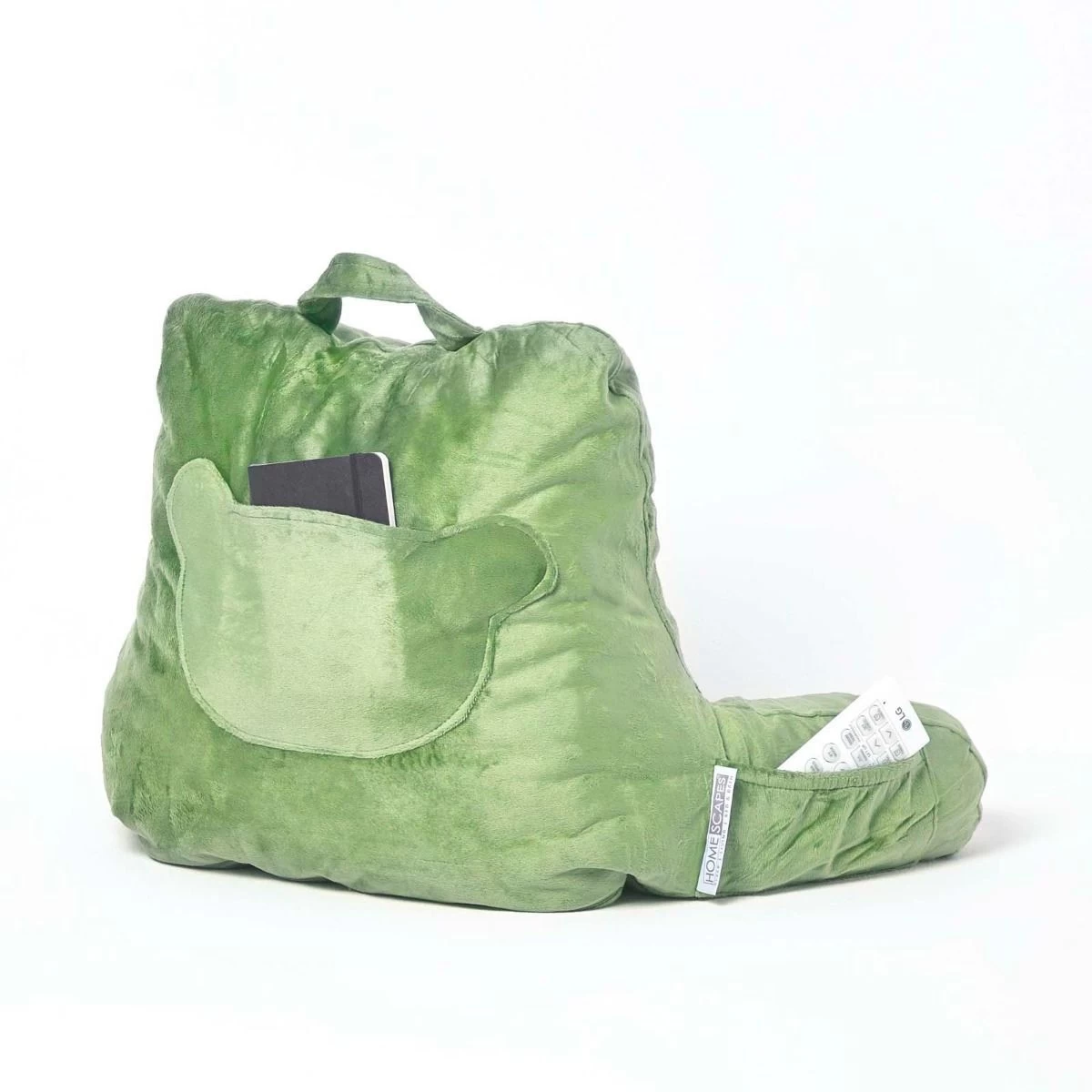 Green Reading Pillow Memory Foam Filling & Velvet Cover, Standard - Image 4