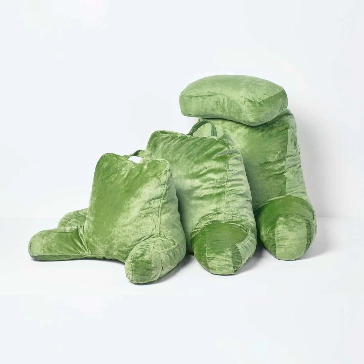 Green Reading Pillow Memory Foam Filling & Velvet Cover, Standard - Image 5