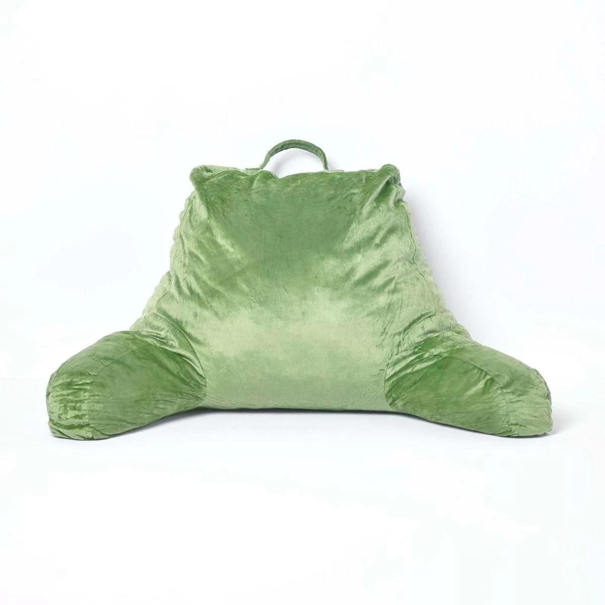Green Reading Pillow Memory Foam Filling & Velvet Cover, Large - Image 3