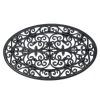 Black Wrought Iron Effect Parisian Oval Rubber Doormat