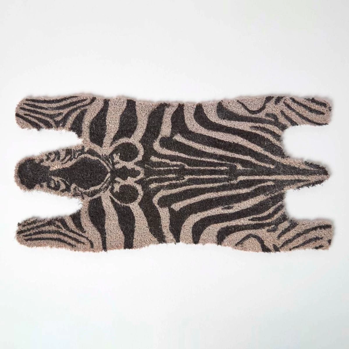 Zebra Shaped Coir Animal Print Non-Slip Doormat