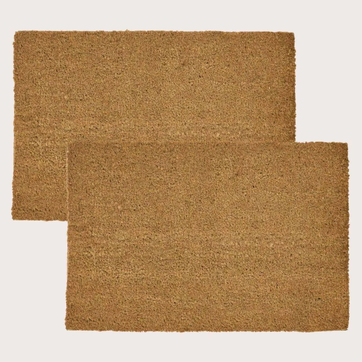 Set Of 2 Plain Coir Doormats 60 X 40
