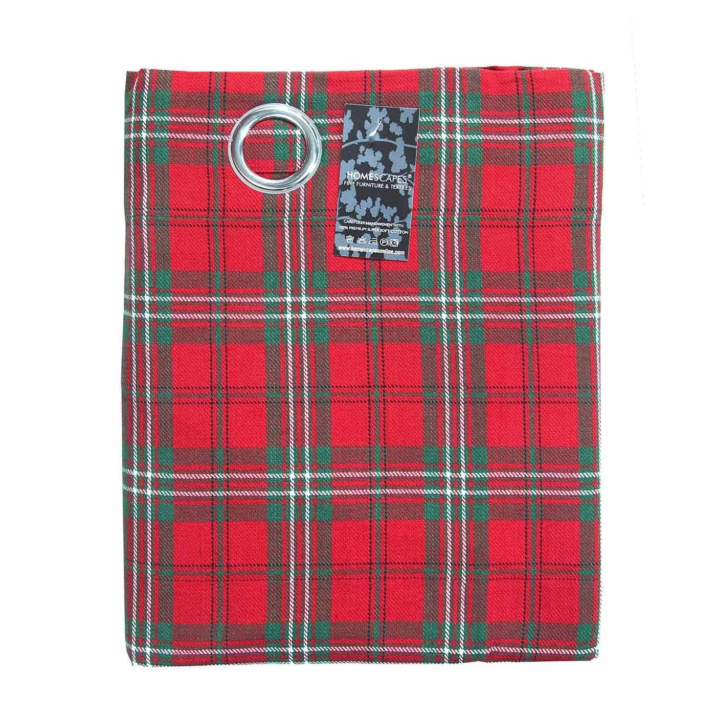 Edward Tartan Check Ready Made Eyelet Curtain Pair - Image 5