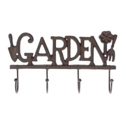 Brown Cast Iron Decorative ‘Garden’ Wall Mounted With Hooks