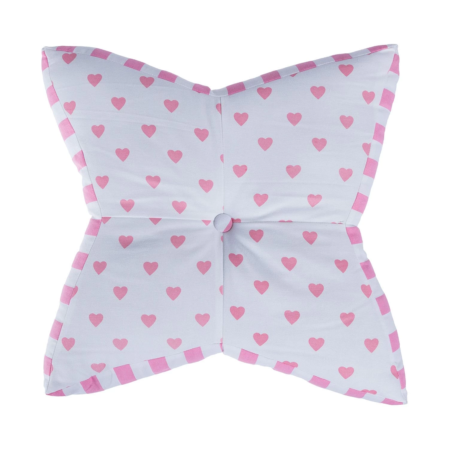 Pink Hearts Star Floor Cushion
