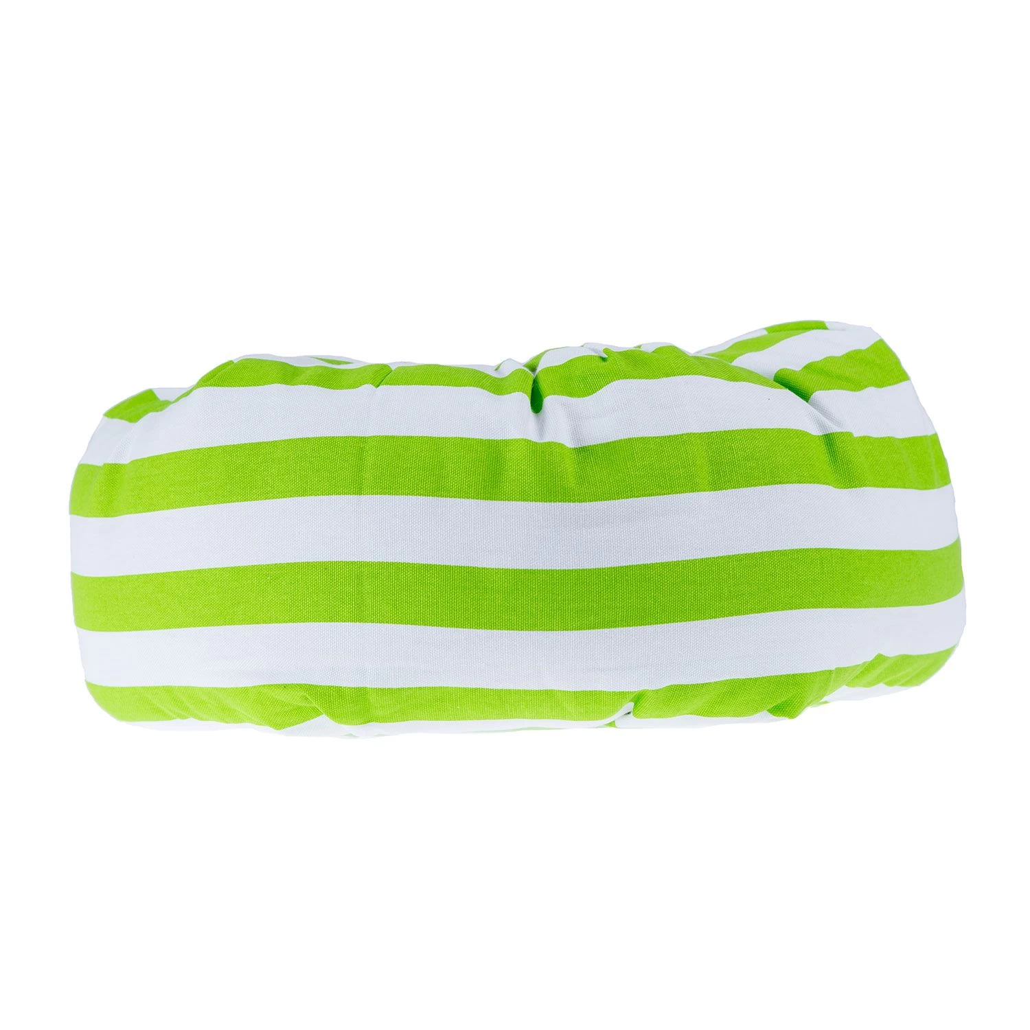 Green And White Stripe Pleated Round Floor Cushion - Image 2