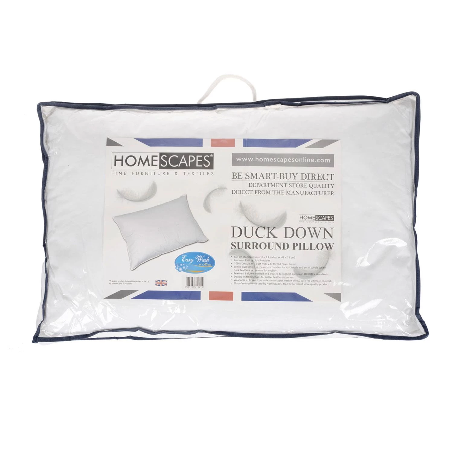 White Duck Down Surround Pillow - Image 2