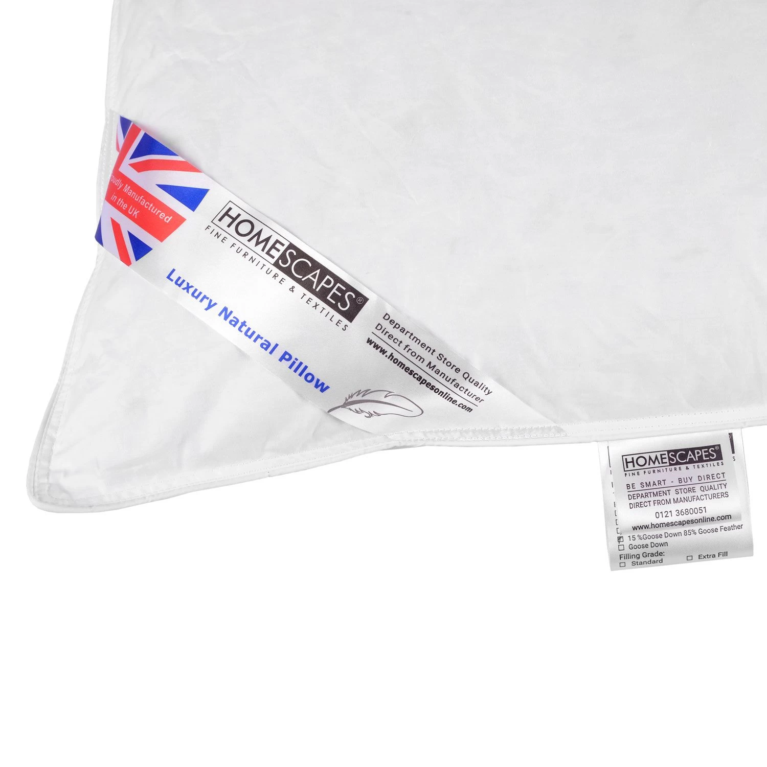 Goose Feather And Down King Size Pillow - Image 4