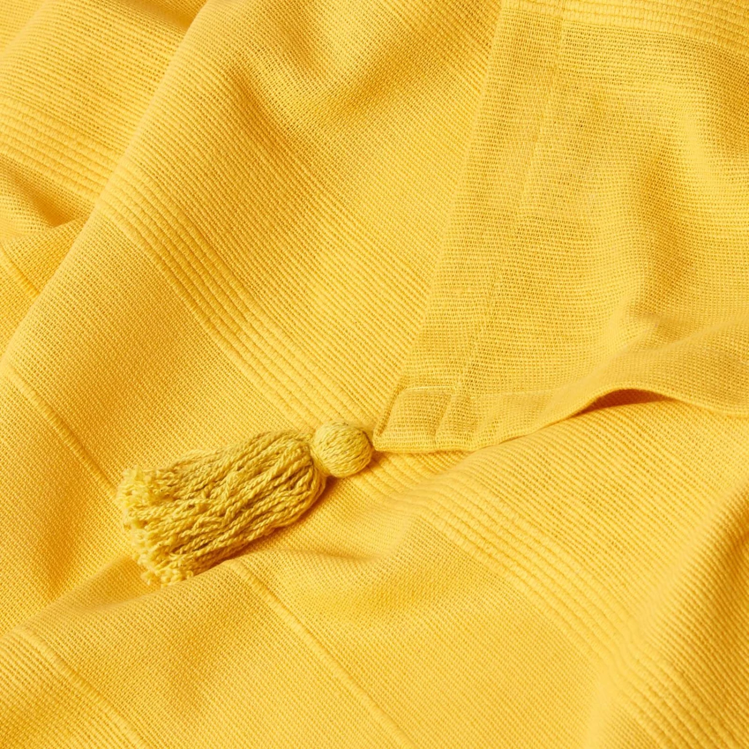 Cotton Rajput Ribbed Yellow Throw - Image 5