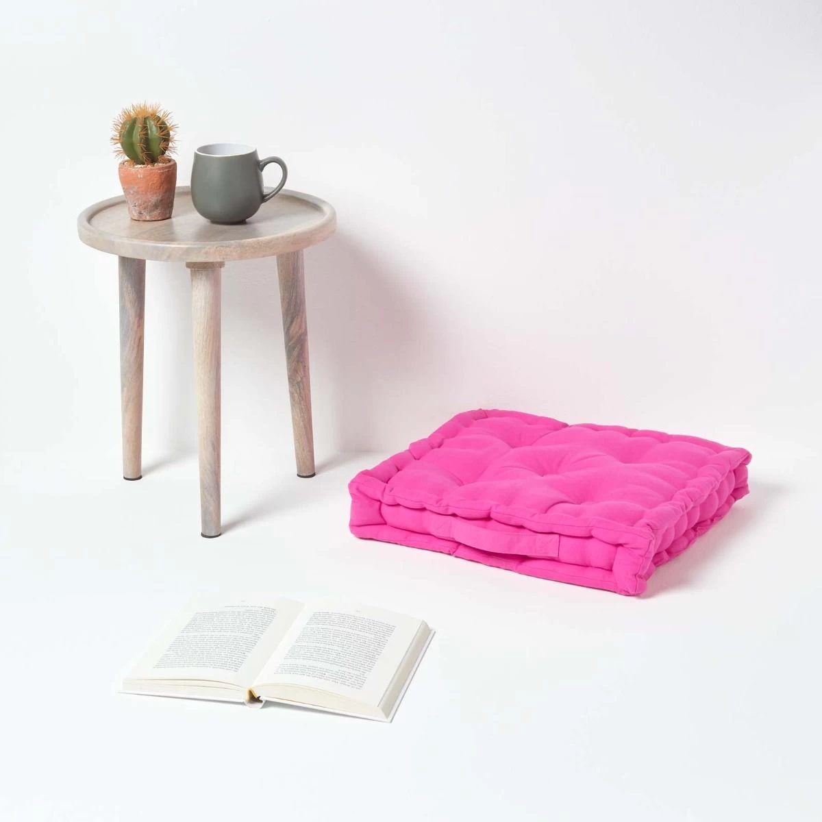 Cotton Hot Pink Floor Cushion - Image 2