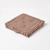 Cotton Chocolate Brown And Beige Thin Stripe Floor Cushion