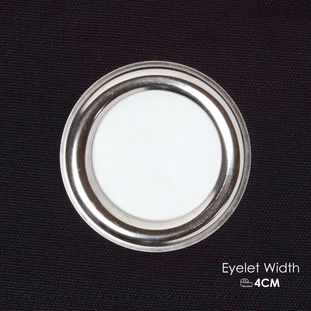 Cotton Plain Black Ready Made Eyelet Curtain Pair - Image 4