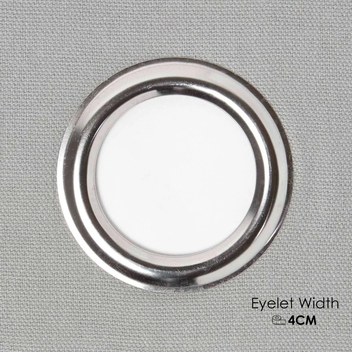 Cotton Plain Grey Ready Made Eyelet Curtain Pair - Image 3