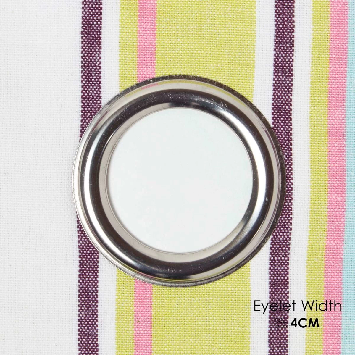 Osaka Green Stripes Ready Made Eyelet Curtain Pair - Image 3