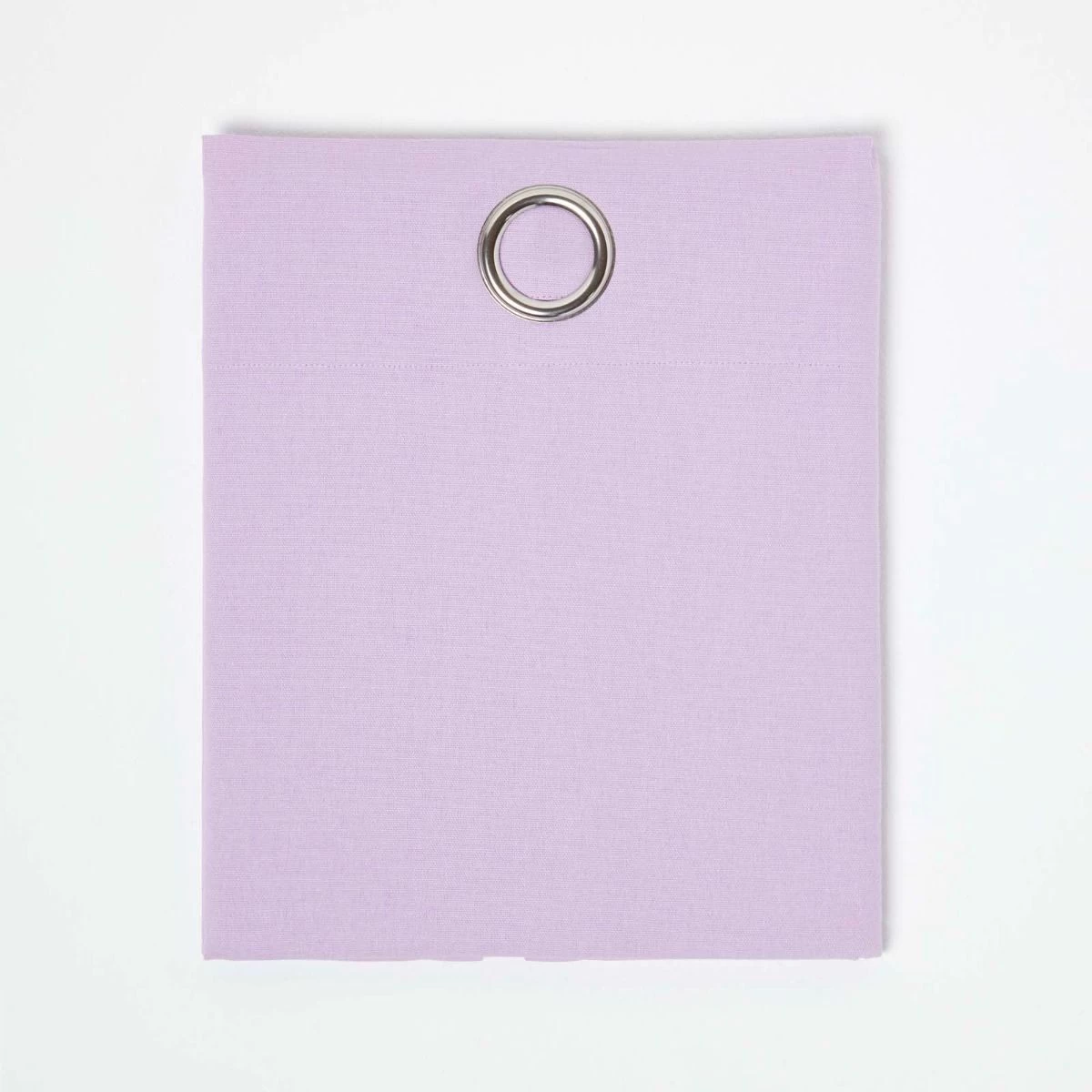 Cotton Plain Mauve Ready Made Eyelet Curtain Pair - Image 2