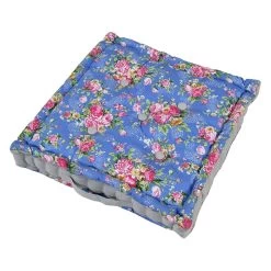 Blue Roses Cotton Floor Cushion