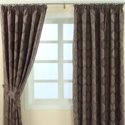 Purple Jacquard Curtain Modern Curve Design Fully Lined