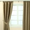 Gold Jacquard Curtain Vintage Floral Design Fully Lined With Tie Backs, 46 X 72" Drop