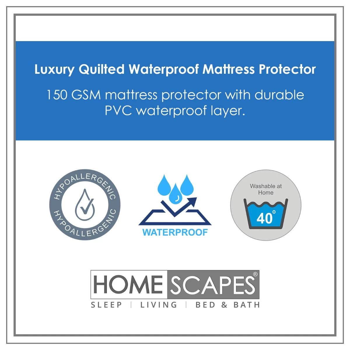 Quilted Waterproof Mattress Protector Euro Size - Image 2
