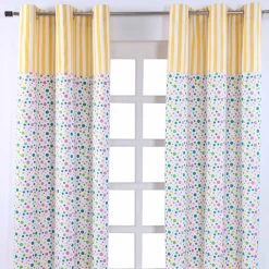 Multi Polka Dots Ready Made Eyelet Curtain Pair