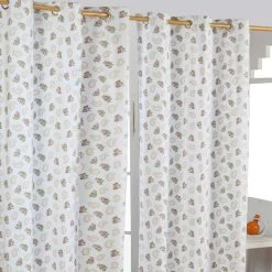 Paisley And Dots Ready Made Eyelet Curtain Pair, 137 X 228 Cm Drop