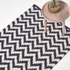 Casablanca Handwoven Zig Zag Pattern Dark Blue And White Cotton Kilim Rug