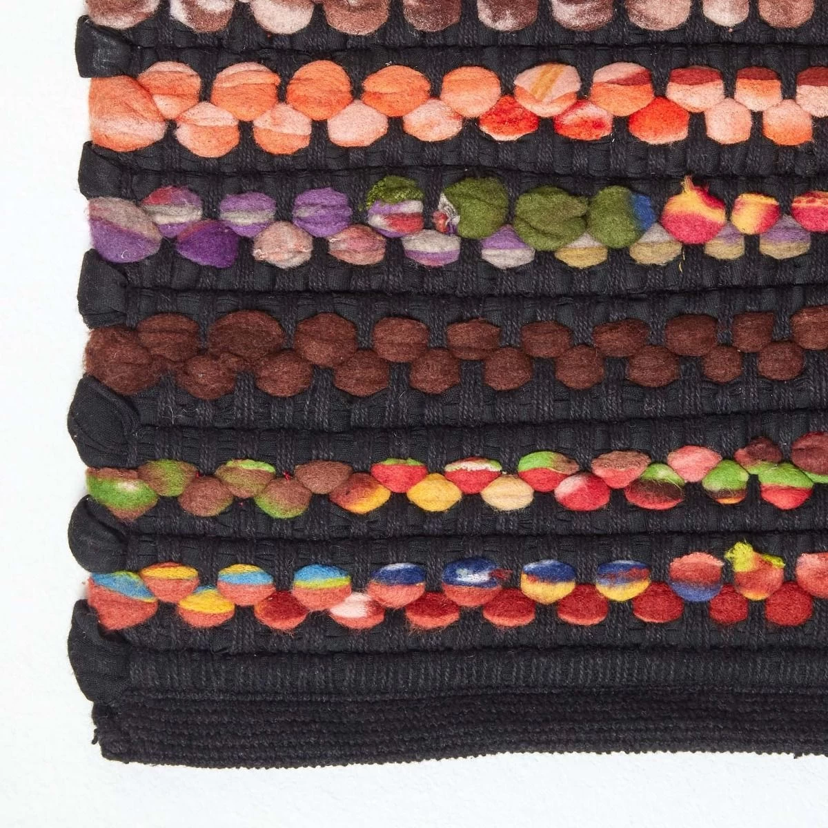 Handwoven Multi Coloured Recycled Chindi Folk Rug - Image 3