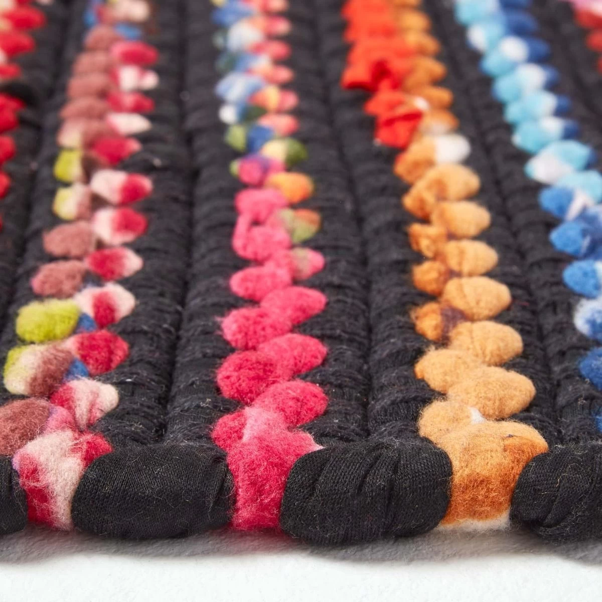 Handwoven Multi Coloured Recycled Chindi Folk Rug - Image 4