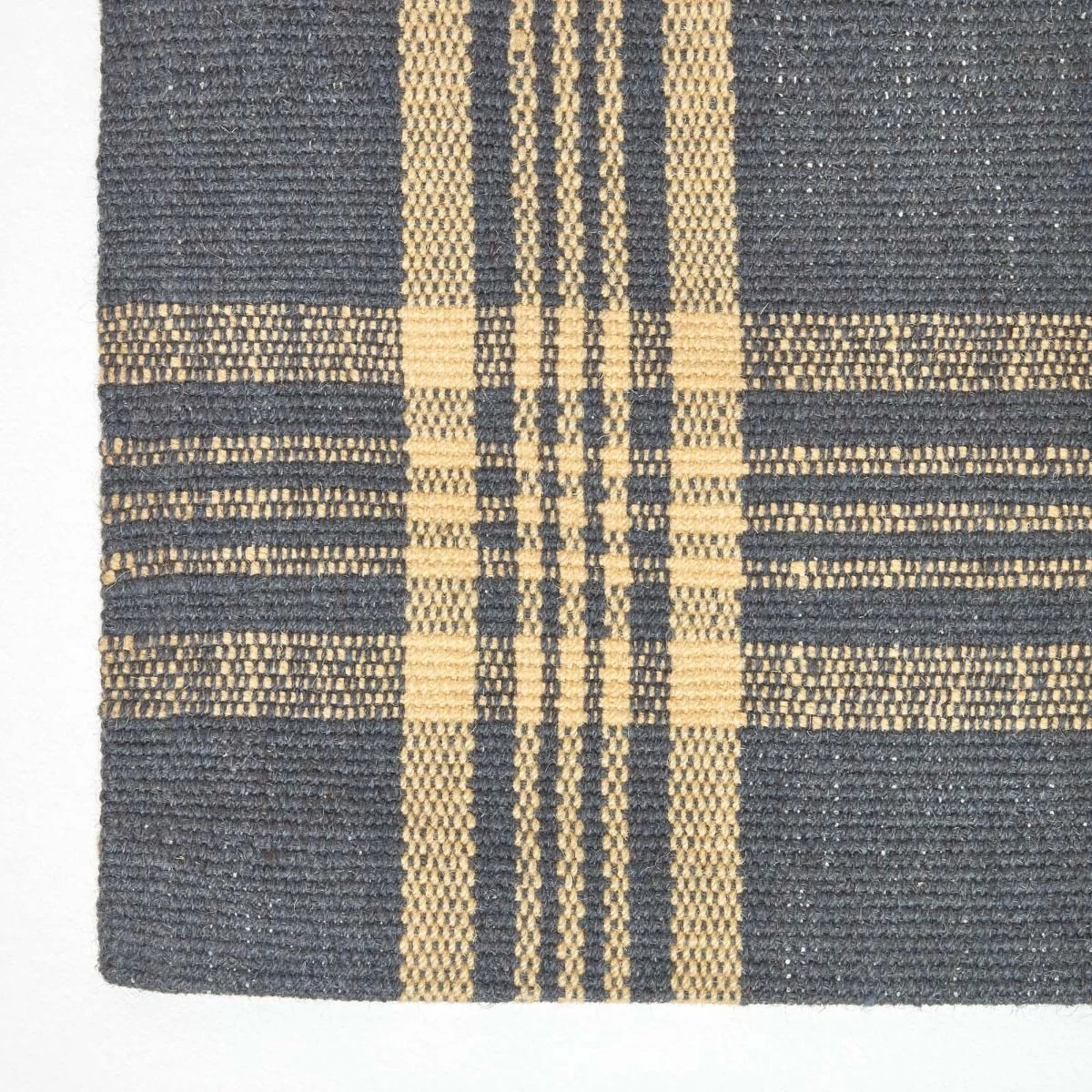 Douglas Grey And Yellow Tartan Check Non-Slip 100% Wool Rug - Image 3
