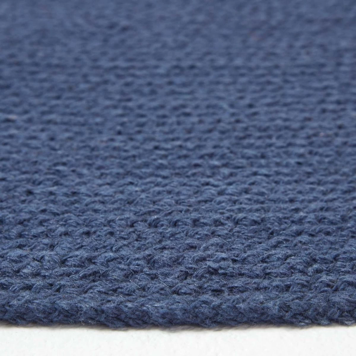 Navy Handmade Woven Braided Round Rug, 150 Cm - Image 4