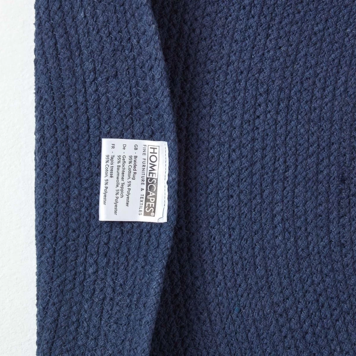 Navy Handmade Woven Braided Round Rug, 150 Cm - Image 5