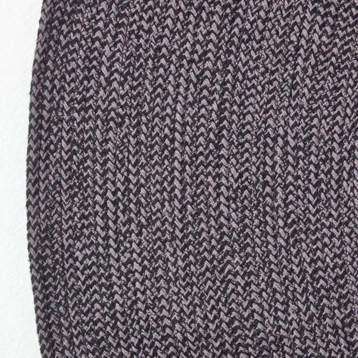 Grey And Black Melange Braided Rug - Image 3