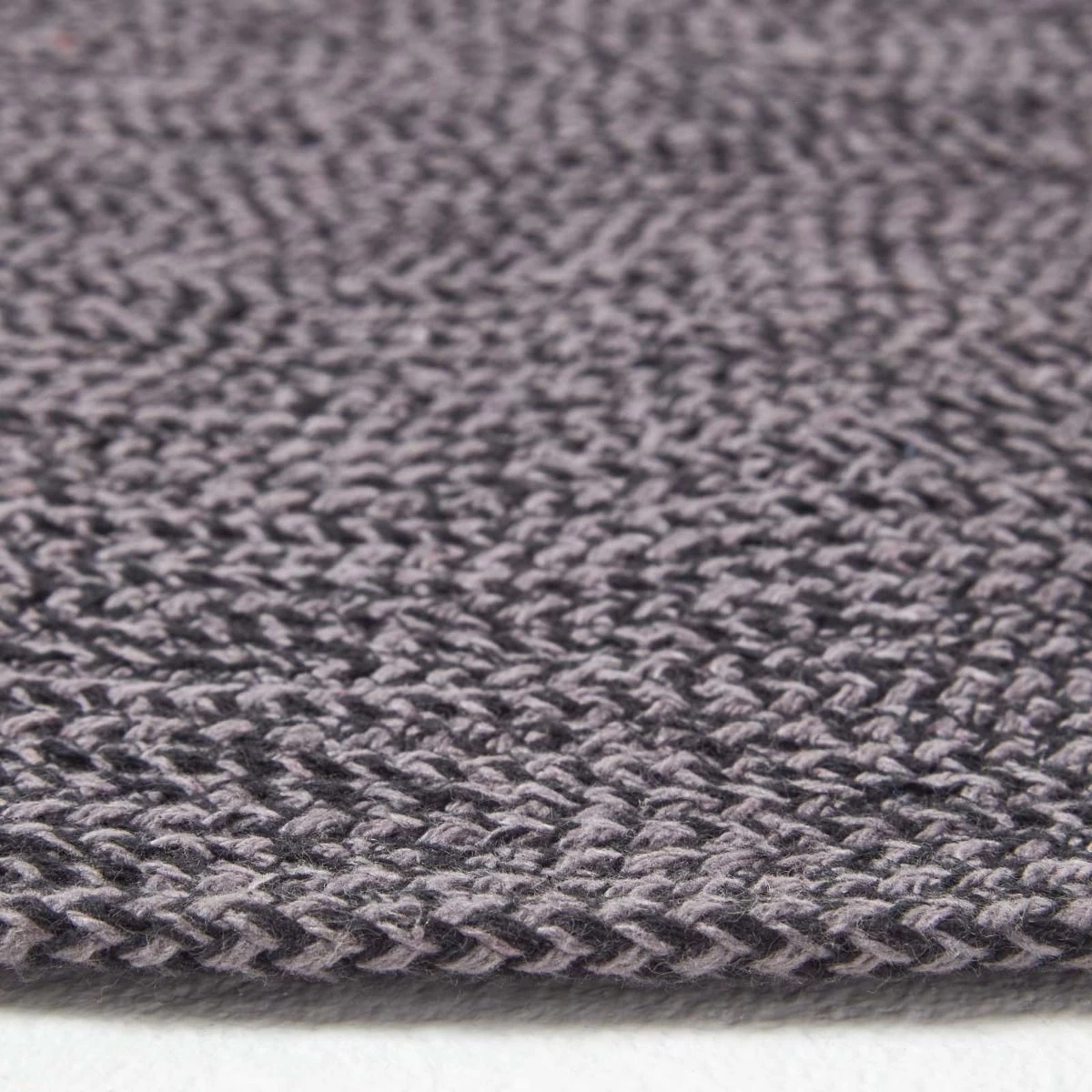 Grey And Black Melange Braided Rug - Image 4