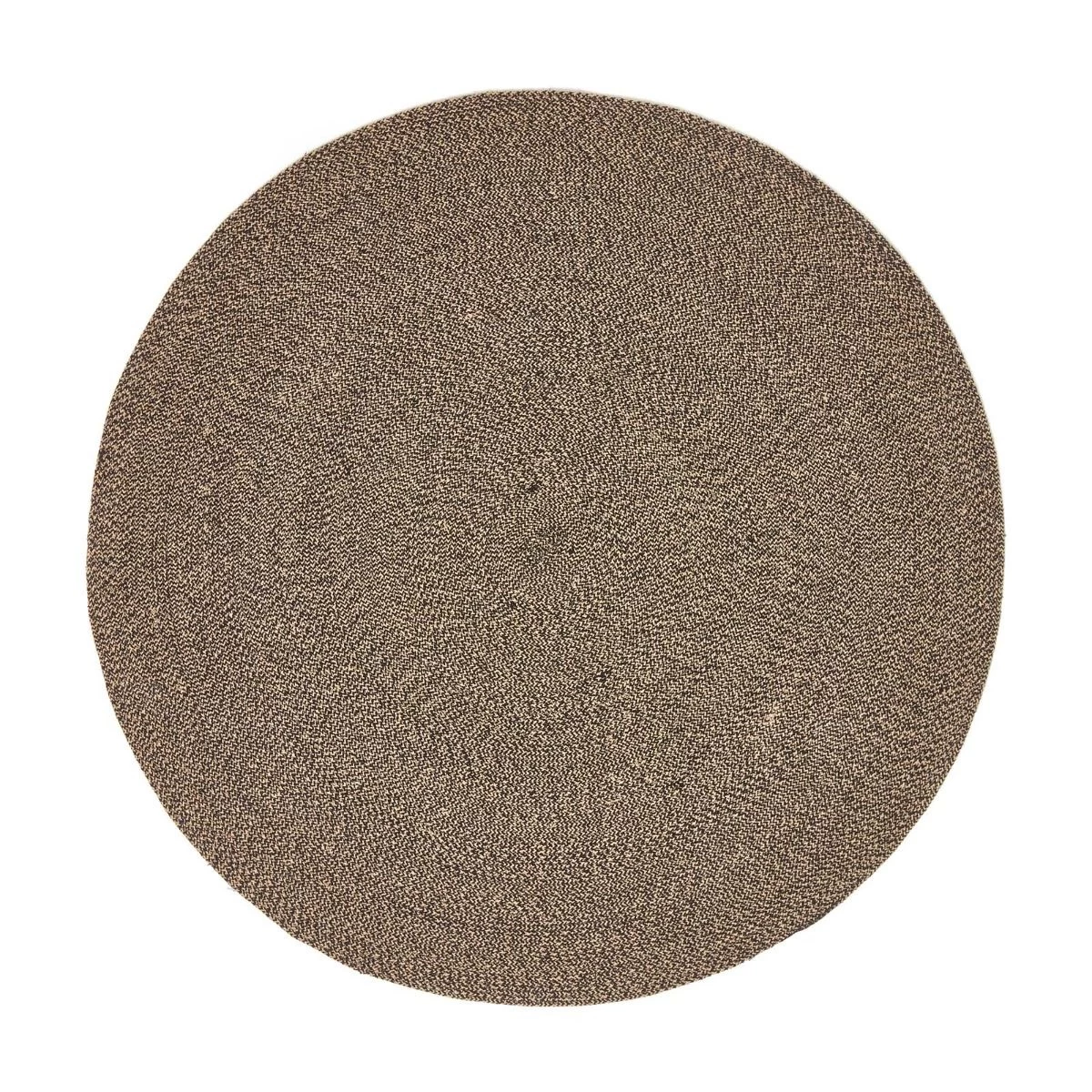 Linen And Black Melange Braided Rug - Image 2
