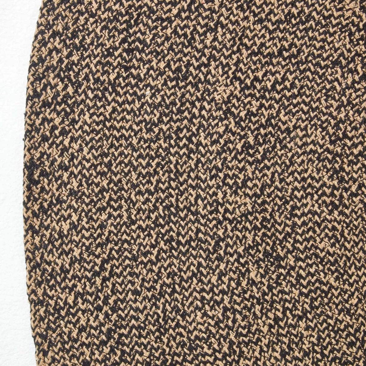 Linen And Black Melange Braided Rug - Image 3