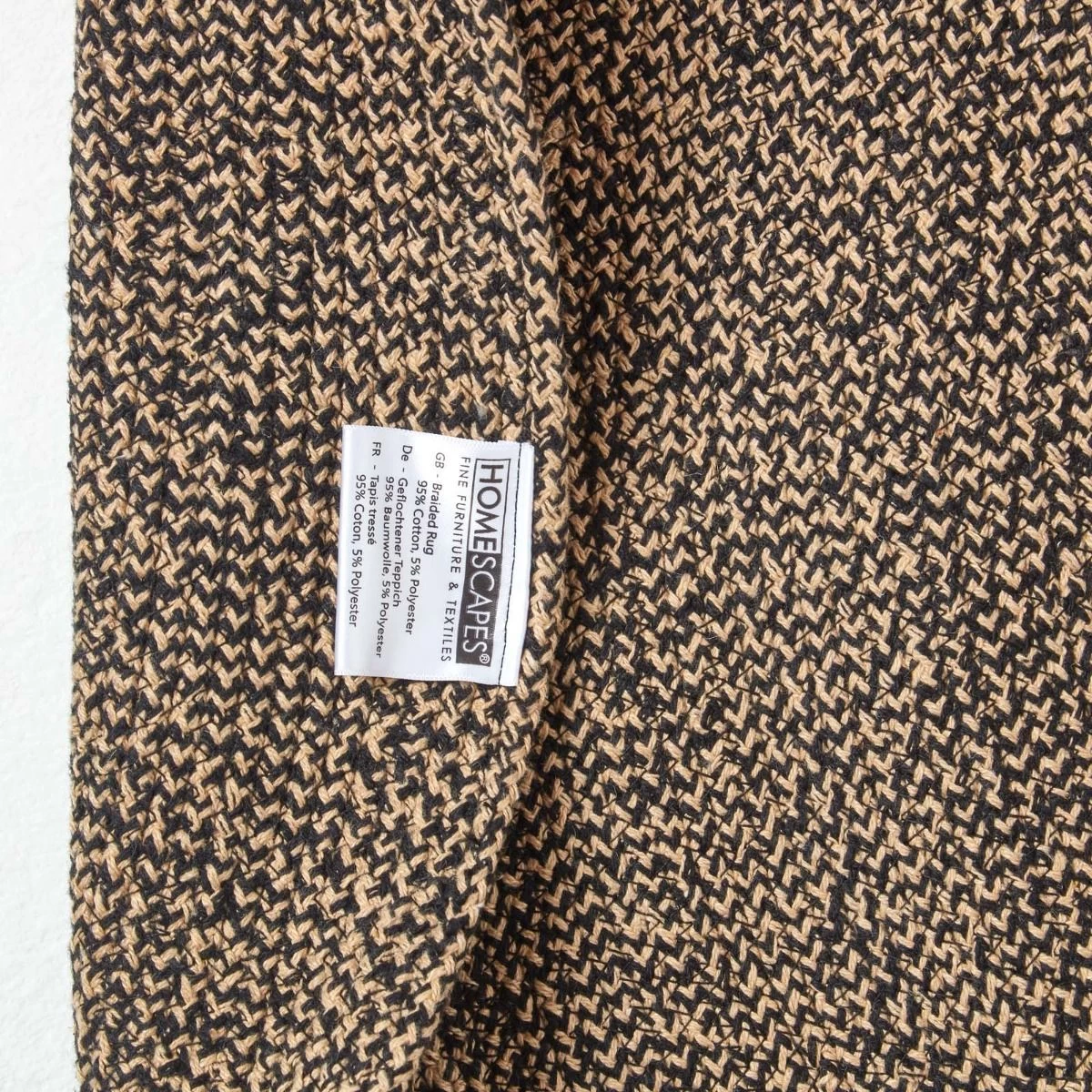 Linen And Black Melange Braided Rug - Image 5