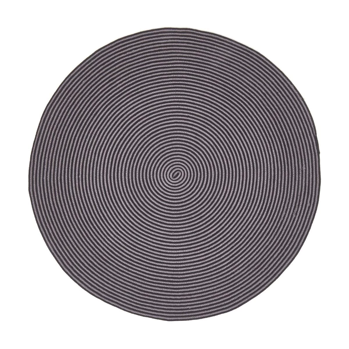 Grey And Black Handmade Woven Spiral Braided Rug - Image 2
