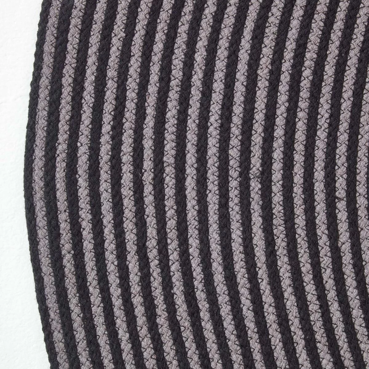 Grey And Black Handmade Woven Spiral Braided Rug - Image 3