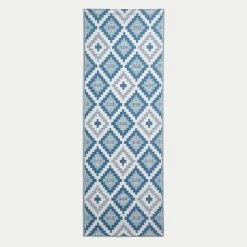 Mia Aztec Blue Outdoor Rug Runner