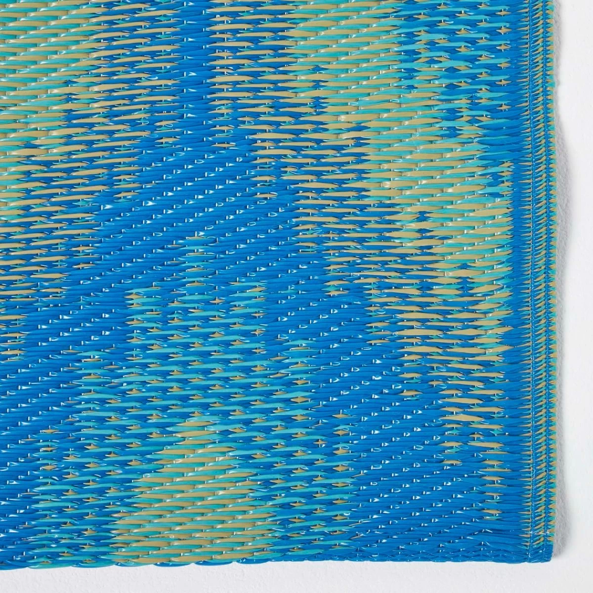 Amber Ikat Green & Blue Outdoor Rug - Image 3