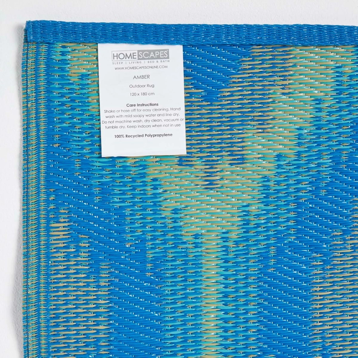 Amber Ikat Green & Blue Outdoor Rug - Image 6