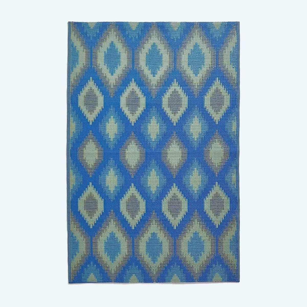 Amber Ikat Green & Blue Outdoor Rug