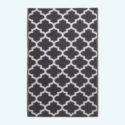 Nola Geometric Black & White Outdoor Rug