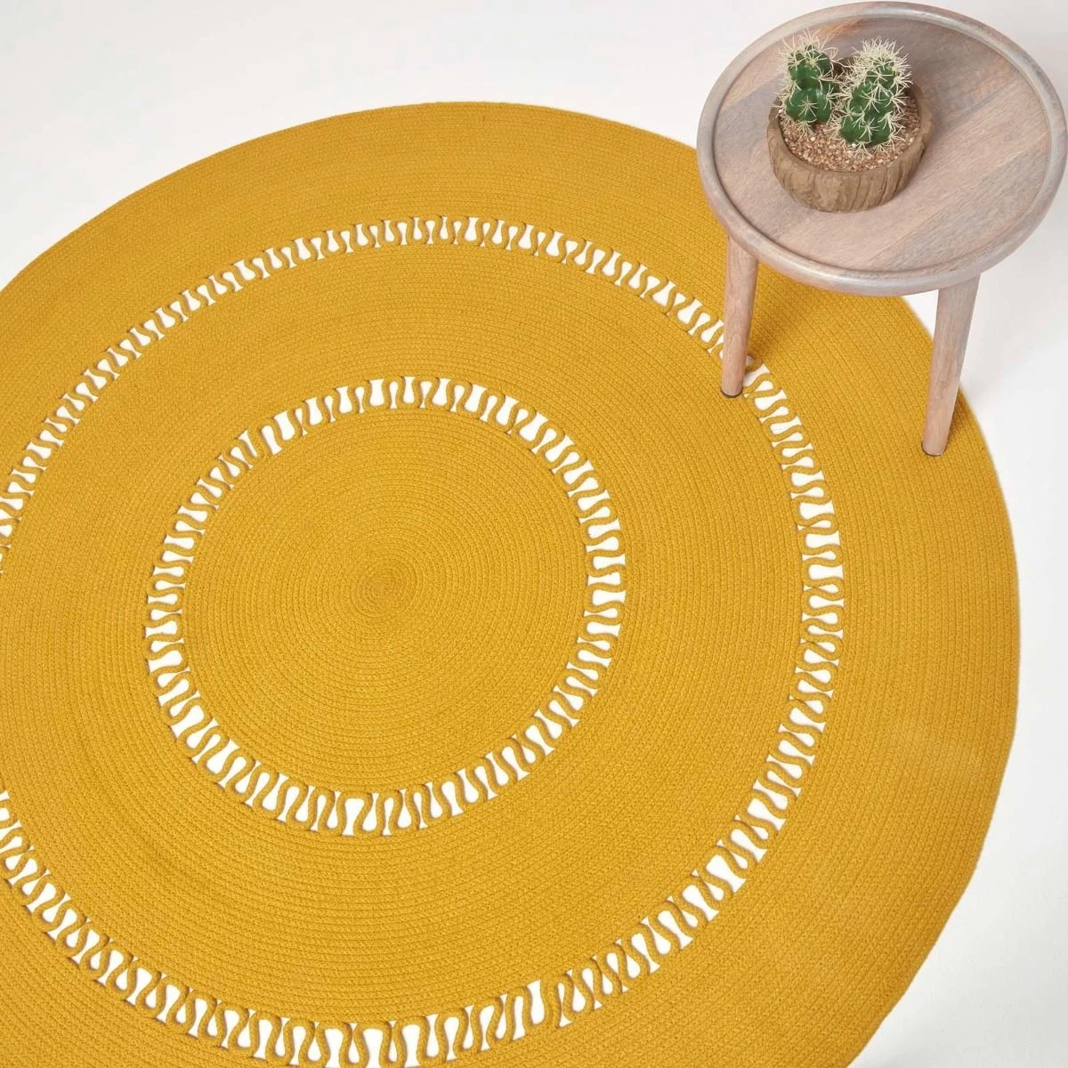 Mustard Crochet Braided Rug - Image 2