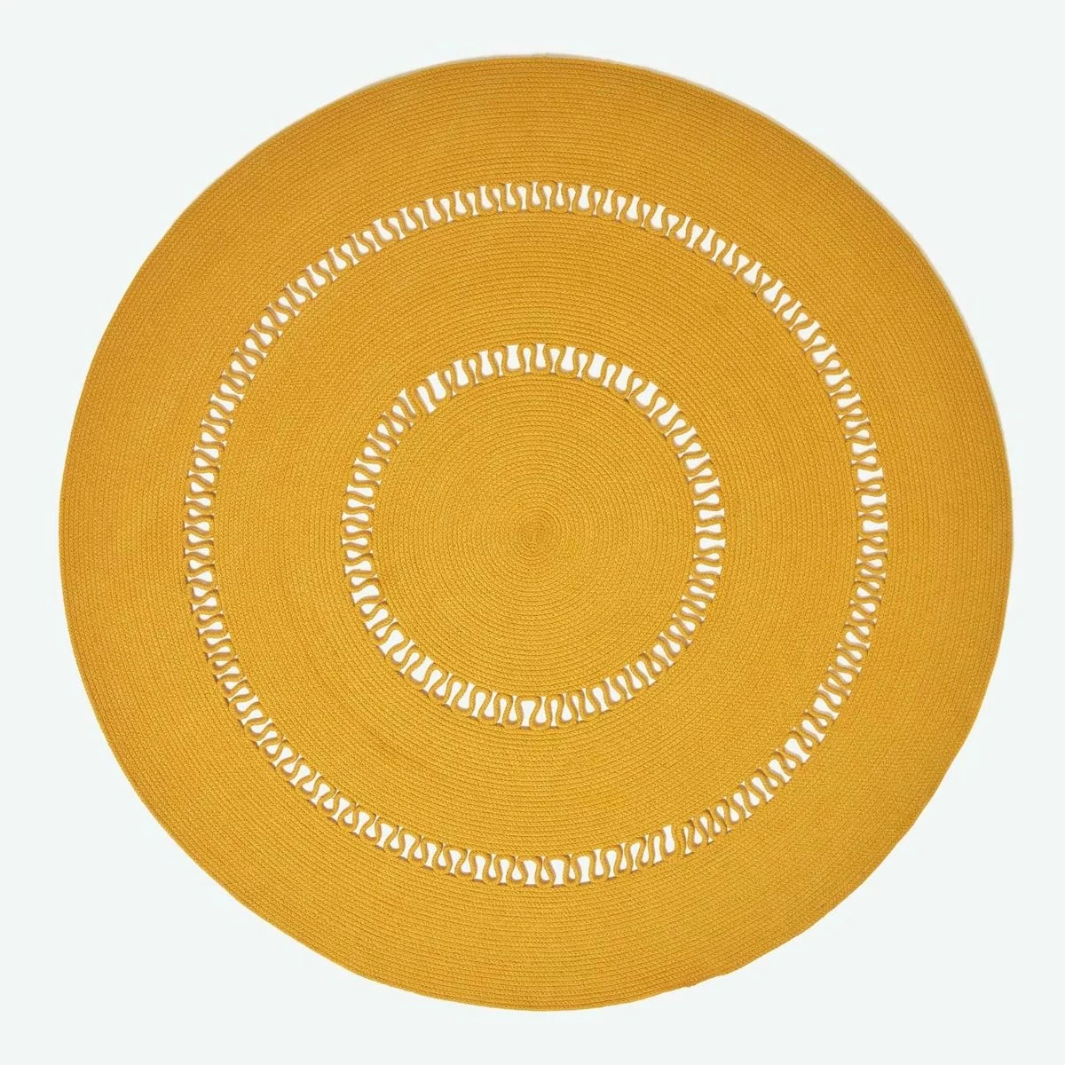 Mustard Crochet Braided Rug