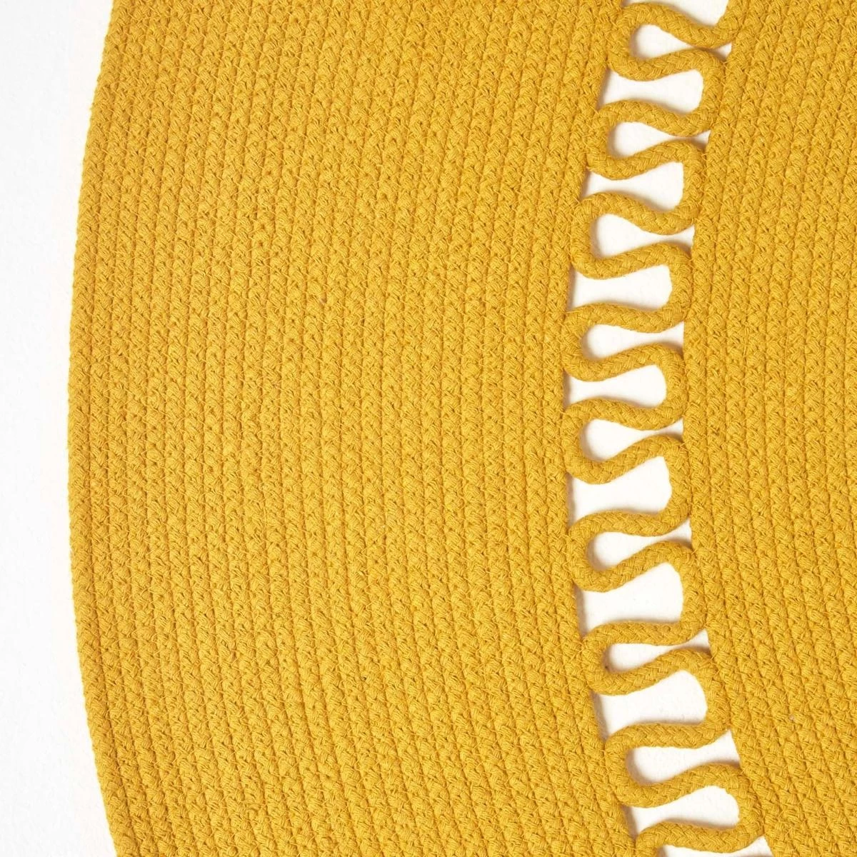 Mustard Crochet Braided Rug - Image 3