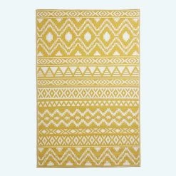 Anna Aztec Yellow & White Outdoor Rug