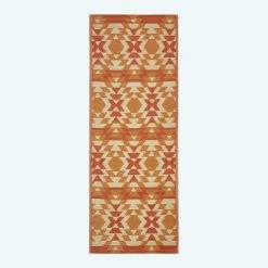 Anya Aztec Orange Outdoor Rug Runner, 75 X 200 Cm
