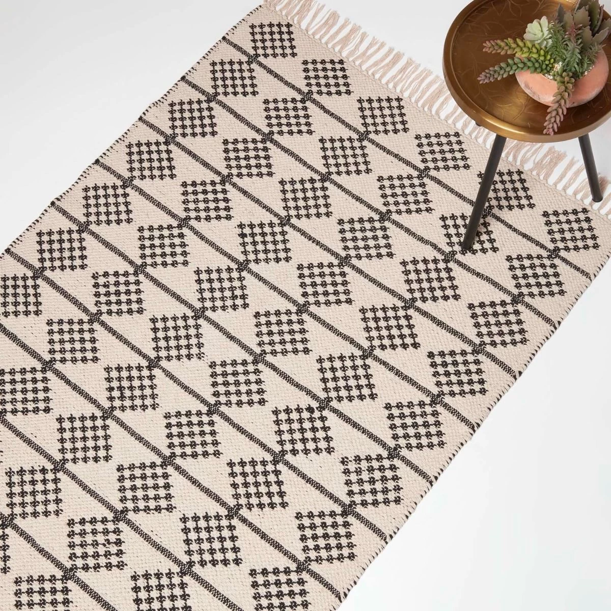 Adana Handwoven Monochrome Cotton Textured Rug